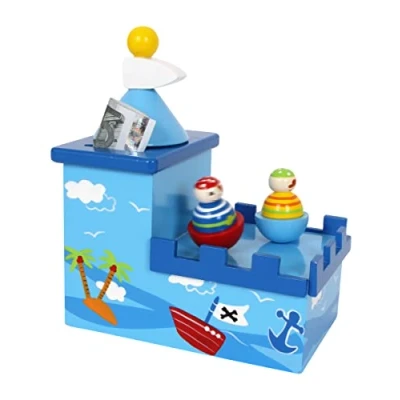 Afbeelding van Small Foot Houten Muziekdoos en Spaarpot Piraat