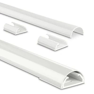 Afbeelding van Kabelkanaal Hama halfrond 110/3,3/1,8 cm aluminium wit