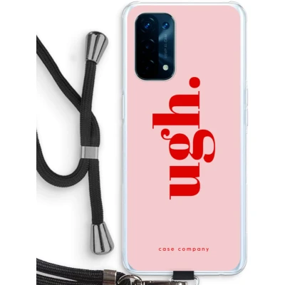 Afbeelding van Case Company® hoesje met Koord geschikt voor Oppo A93 5G Ugh Telefoonhoesje Zwart Bescherming aan alle Kanten en Over de Schermrand