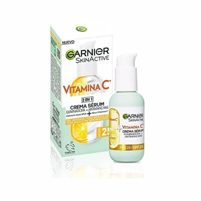 Afbeelding van Garnier, 2 in 1 gezichtsserum met 20% vitamine C en SPF25, vetvrij, klinisch getest, 50 ml