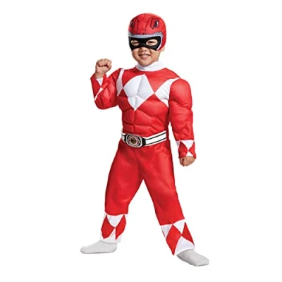 Afbeelding van Disguise Officieel Power Rangers kostuum voor kinderen, Ranger Dino Fury kostuum, rood maat XS