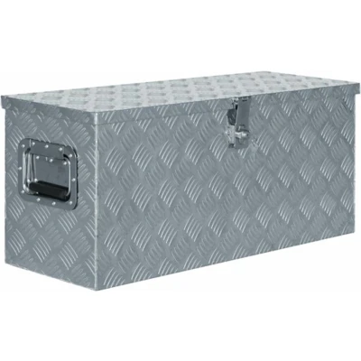 Afbeelding van Aluminium kist 80x30x35 cm zilverkleurig