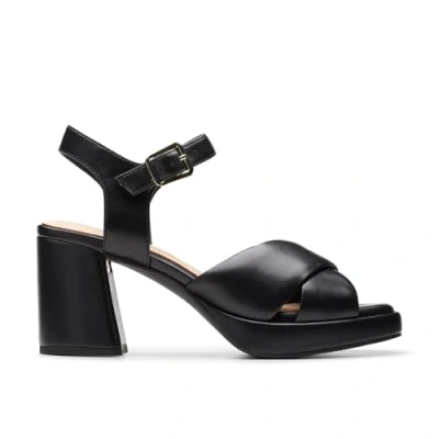 Afbeelding van Clarks Sandalen met plateauzool, Dames, Maat: 38, Black Leer