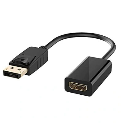 Afbeelding van Jsdoin DisplayPort naar HDMI adapter, 4K resolutie converter met audio, DP/Display kabel, HDTV stekker female adapter zwart