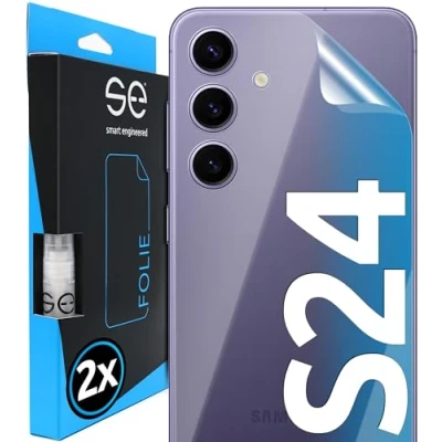 Afbeelding van [2 stuks] 3D beschermfolie achterkant compatibel met Samsung Galaxy S24 transparante zelfherstellende bescherming tegen vuil en krassen van oud glas