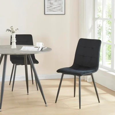 Afbeelding van Eetkamerstoel set van 2 Lexnitz 89x44x45 cm zwart