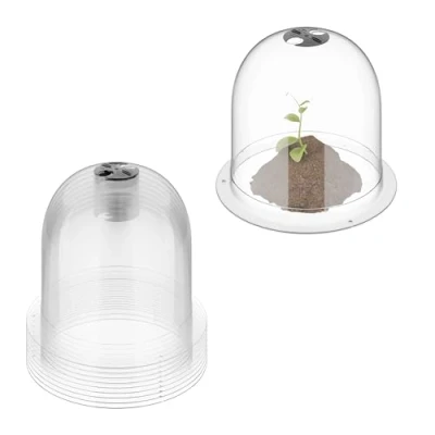 Afbeelding van plantenstolp set van 10 kunststof Ø 25 cm met ventiel