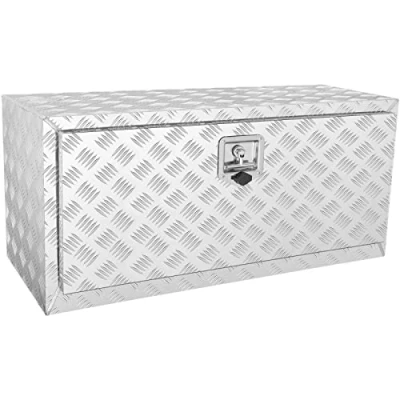 Image de VEVOR Boîte à Outils pour Camion 91,4x35,5x40,5 cm Coffre Sous châssis Fixation Inférieure Caisse de Stockage en Alliage d&#039;Aluminium avec Serrure et Clés Remorque Pick up Véhicules Transport