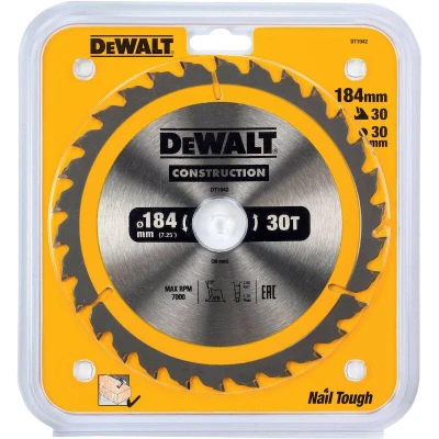 Image de DEWALT DT1942 QZ lame de scie circulaire 184x30x30T, positive 10, encoche 2.6mm