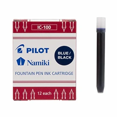 Afbeelding van Pilot Namiki IC100 vulpen inktpatronen, blauw/zwart, 2 stuks