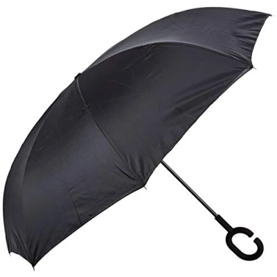 Afbeelding van Impliva Opvouwbare Inside Out Paraplu Ø 107 cm Zwart/Blauw