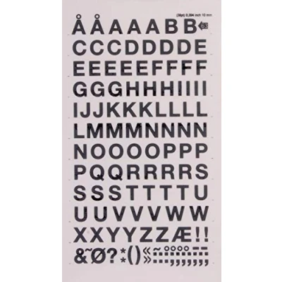 Afbeelding van Apli DD63F zwarte hoofdletters overdracht 10 mm 129 tekens