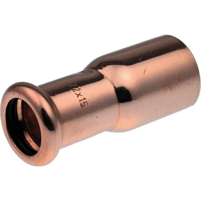 Afbeelding van VSH XPress koperen perskoppeling insteekverloop 15 x 22 (water) pers