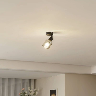 Afbeelding van Lindby plafondlamp Netty, 1 lamp, grijs, glas