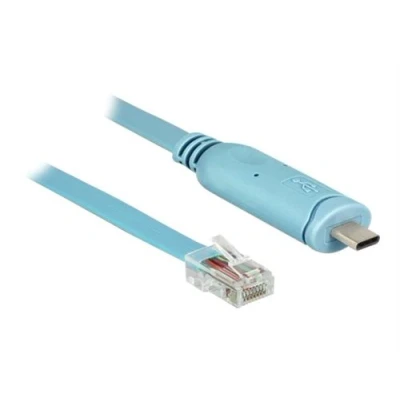 Image de Delock Câble série 24 pin USB C (M) pour RJ 45 3 m EIA 232 bleu