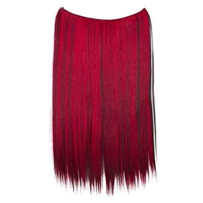Afbeelding van CAISHA 50 cm, 1 streng, met elastische band, haarverlenging, glad, hittebestendig, reflecties, rood, donkerbruin, E125