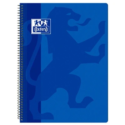 Afbeelding van Oxford Klassiek notitieboek, spiraalbinding, kunststof omslag, 4 x geruit, marineblauw