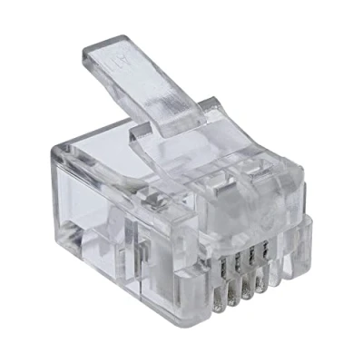 Afbeelding van InLine 73014R RJ 11 kabelconnector transparant, wit draadconnectoren (RJ 11, wit, kunststof, 10 stuk(s))