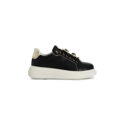 Afbeelding van Cafè Zwart C1DE1032 sneakers van leer met accessoires REMOVIBILI, zwart, 37 EU, zwart., EU