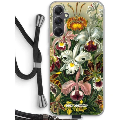 Afbeelding van Case Company® hoesje met Koord geschikt voor Samsung Galaxy A34 Haeckel Orchidae Telefoonhoesje Zwart Bescherming aan alle Kanten en Over de Schermrand