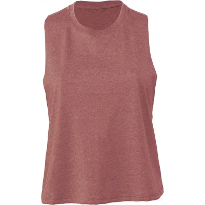 Afbeelding van Bella + Canvas Women&#039;s Racerback Cropped Tank BE6682 Heather Mauve
