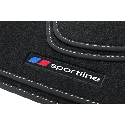 Afbeelding van Teileplus24 F656 Sportline vloermatten geschikt voor BMW 1 serie F20 F21 3/5 deurs 2011 2019 decoratieve naairand