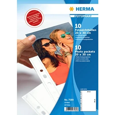 Afbeelding van Herma 7589 fotohoesjes, 20 x 30 cm, wit, 50 stuks