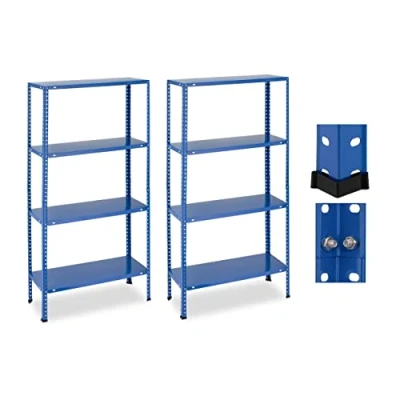 Afbeelding van Relaxdays stellingkast staal set van 2 160 kg stellingrek berging opbergrek garage