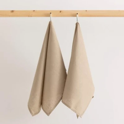 Afbeelding van Keukendoek Belum Taupe Linnen 45 x 70 cm 2 Stuks