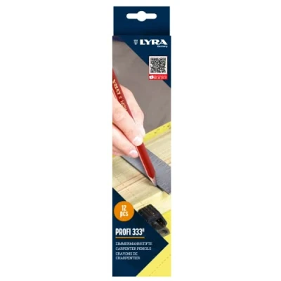 Afbeelding van LYRA L4332101 Set van 12 ovale timmermanspotloden 24 cm lang voor houtmarker