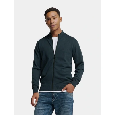 Afbeelding van No Excess Mannen Timeless Basics Two Tone Cardigan Donkerblauw XL