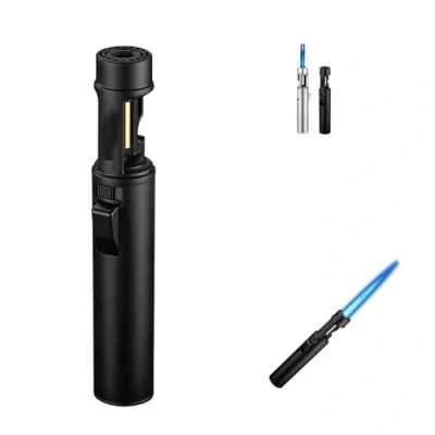 Afbeelding van 2025 Nieuwe Draagbare Verstelbare Navulbare Butaan Jet Lighter, Airbrush Windproof 360 graden Rotating Ignition Wordt geleverd Flame Size, met Een Ingebouwde
