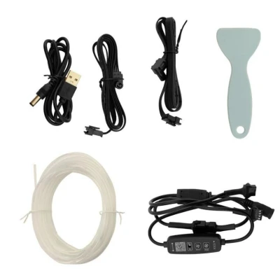 Afbeelding van AutoStyle 2 Delige Multi Color LED Interieur Sfeerverlichting met App Bediening &amp; 5 meter Optical Fiber