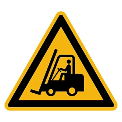 Afbeelding van ISO7010 Sticker Danger Warning NF Waarschuwing, Driehoekig, gelamineerd, waterbestendig, uv bestendig, water en heftrucks, 60 x cm