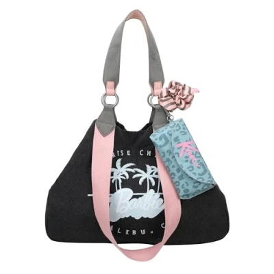 Afbeelding van Fritzi aus Preussen Izzy Malibu Barbie Washed Black Denim Boodschappentas voor dames, Blacky, Mittelgroße