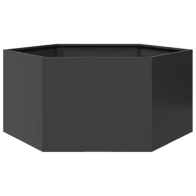 Afbeelding van vidaXL Plantenbak zeshoek 104x90x45 cm staal zwart