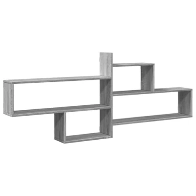 Afbeelding van vidaXL Wandschap 167,5x18x68 cm bewerkt hout grijs sonoma eikenkleurig
