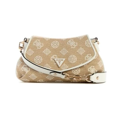 Afbeelding van Guess Beyza FLAP Shoulder BAG Handtas, Dames, Maat: One Size, White