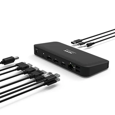 Afbeelding van Port Connect Docking Station USB C Office 3 x 4K EU Zwart