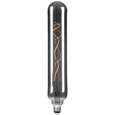 Afbeelding van Lucande E27 LED lamp glas, metaal titanium