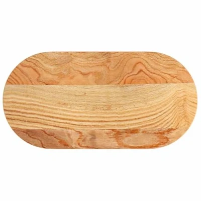 Afbeelding van vidaXL Tafelblad 80x40x2 cm ovaal massief eikenhout lichtbruin
