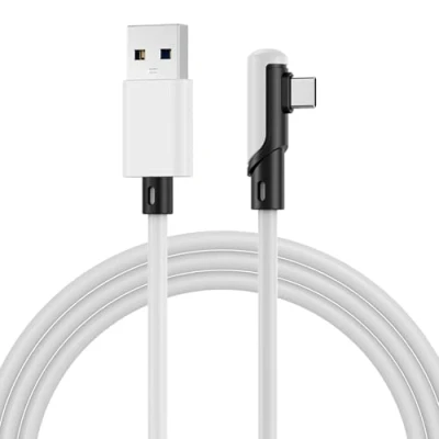 Afbeelding van Câble VR Link USB vers C pour Meta Quest 3S / 3/2 Pro, Pico 4 Ultra et PC/Steam par MMOBIEL Type 90 Degrés Casque Gaming Charge de 5m Blanc