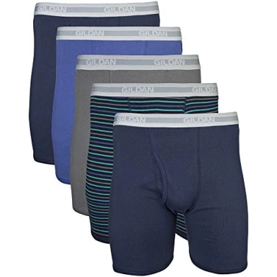 Afbeelding van Gildan Underwear Boxershorts, multipack boxershorts voor heren (5 stuks), Marineblauw gemengd (pak van 5)