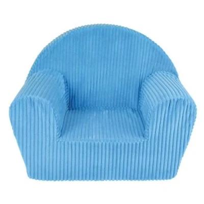 Image de Fun House fauteuil club cotele bleu en mousse pour enfant