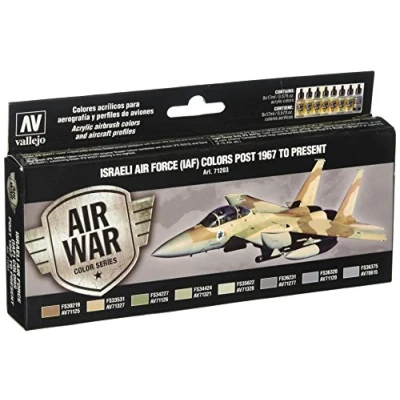 Afbeelding van Vallejo val71203 Model Air Israeli Force (Iaf) Colors Post 1967 Set 8 x 17 ml