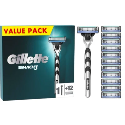 Afbeelding van Gillette Scheersysteem Mach3 1 Handvat + 12 Scheermesjes