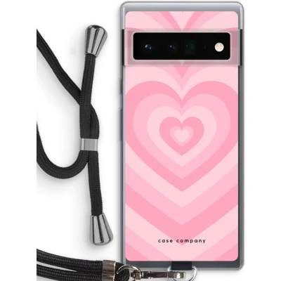 Afbeelding van Case Company® hoesje met Koord geschikt voor Google Pixel 6 Pro Hart Roos Telefoonhoesje Zwart Bescherming aan alle Kanten en Over de Schermrand