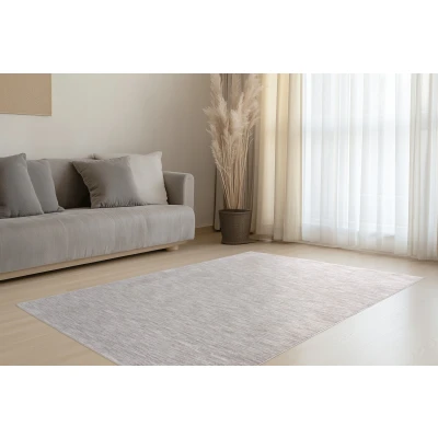 Afbeelding van Pandora Soft Effen Vloerkleed Laagpolig, 100% Polyester, Touch, Franjes Zilver Grijs 80x150 cm Rechthoek Polyester Tapijtenloods