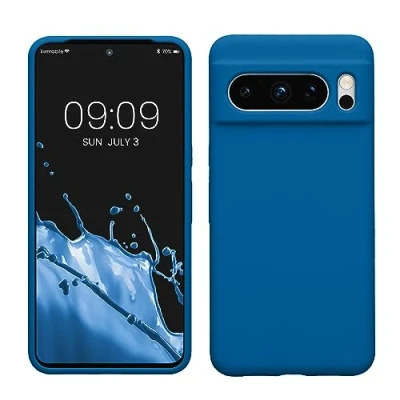 Afbeelding van kwmobile telefoonhoesje geschikt voor Google Pixel 8 Pro Hoesje met siliconen coating Smartphone case in rifblauw