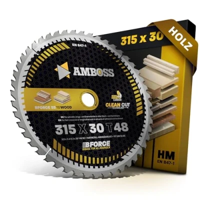 Afbeelding van HM Cirkelzaagblad 315 x 30 mm, afwisselende tanden, voor hout, veelzijdig inzetbaar, compatibel met Atika HT 315, Metabo, TKHS Holzstar, FKS Makita 2712, Scheppach TS315, TS315GT.